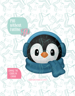 Winter Penguin Cookie Cutter STL File with PNG Images to Match - For 3D Printing and Edible Ink Printers