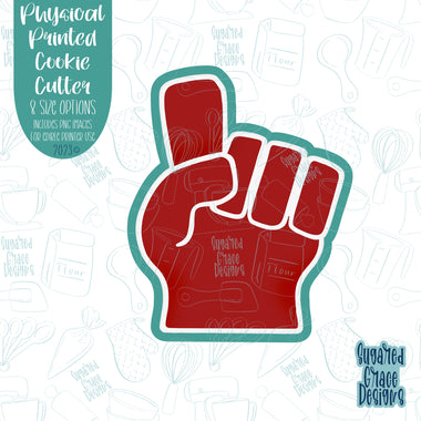 Foam Finger cookie cutter with png images for edible printers including Eddie