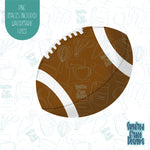 Football cookie cutter with png images for edible printers including Eddie