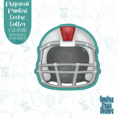 Front facing Football Helmet cookie cutter with png images for edible printers including Eddie