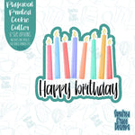 Happy Birthday Candles cookie cutter with png images for edible printers including Eddie