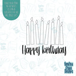 Happy Birthday Candles cookie cutter with png images for edible printers including Eddie