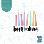 Happy Birthday Candles cookie cutter with png images for edible printers including Eddie