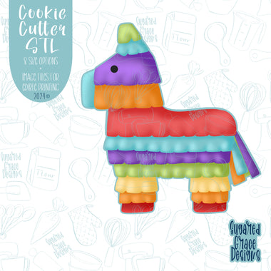 Cinco De Mayo Piñata Cookie Cutter STL Files for 3D  Printing with Matching Printable PNG Images for Edible Ink Printers Including Eddie