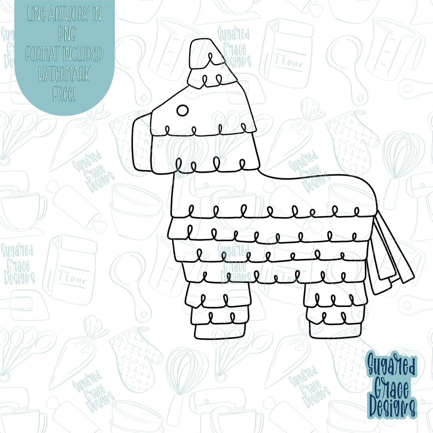 Cinco De Mayo Piñata Cookie Cutter STL Files for 3D  Printing with Matching Printable PNG Images for Edible Ink Printers Including Eddie