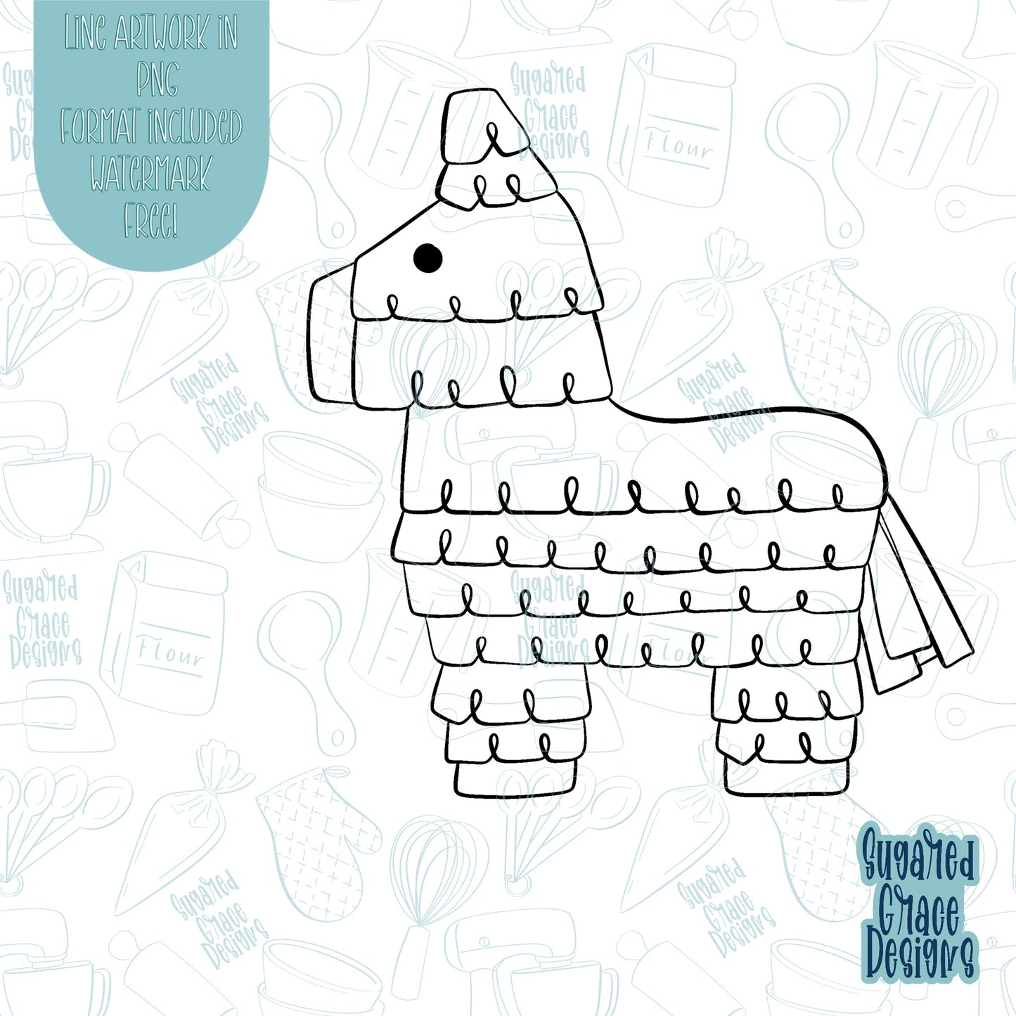 Cinco De Mayo Piñata Cookie Cutter STL Files for 3D  Printing with Matching Printable PNG Images for Edible Ink Printers Including Eddie