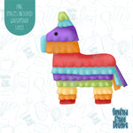 Cinco De Mayo Piñata Cookie Cutter with Matching PNG Images for Edible Ink Printers Including Eddie