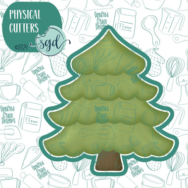 Pine Tree Cookie Cutter with PNG Images to Match - Hand Drawn Graphics for Edible Ink Printers