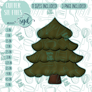 Pine Tree Cutter STL File with PNG Images to Match - For 3D Printing and Edible Ink Printers