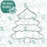 Pine Tree Cookie Cutter with PNG Images to Match - Hand Drawn Graphics for Edible Ink Printers