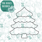 Pine Tree Cookie Cutter with PNG Images to Match - Hand Drawn Graphics for Edible Ink Printers