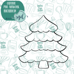 Pine Tree Cookie Cutter with PNG Images to Match - Hand Drawn Graphics for Edible Ink Printers