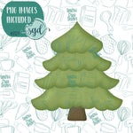 Pine Tree Cookie Cutter with PNG Images to Match - Hand Drawn Graphics for Edible Ink Printers