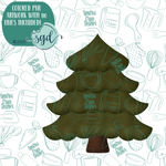 Pine Tree Cookie Cutter with PNG Images to Match - Hand Drawn Graphics for Edible Ink Printers