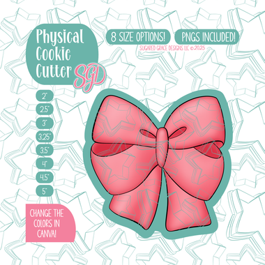 Pink Bow Cookie Cutter with matching PNG