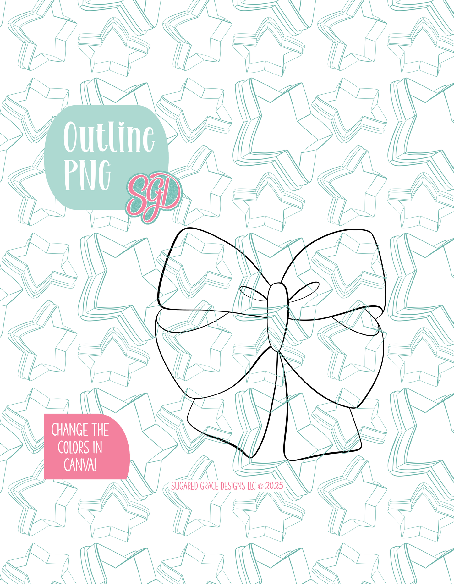Pink Bow Cookie Cutter STL and PNG set