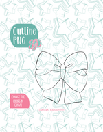 Pink Bow Cookie Cutter with matching PNG