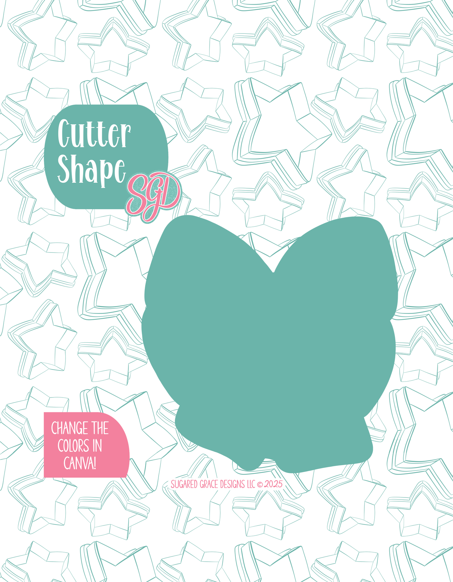 Pink Bow Cookie Cutter with matching PNG