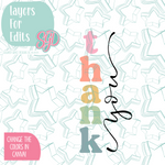 Playful Thank You Plaque Cookie Cutter STL File with PNG Images to Match - For 3D Printing and Edible Ink Printers