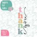 Playful Thank You Cookie Cutter Plaque with PNG Images to Match - Hand Drawn Graphics for Edible Ink Printers