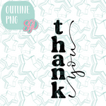 Playful Thank You Plaque Cookie Cutter STL File with PNG Images to Match - For 3D Printing and Edible Ink Printers