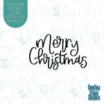 Hand Lettered Merry Christmas word plaque cookie cutter with png images for edible printers including Eddie