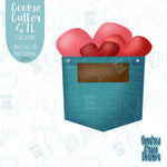 Pocket of Hearts Cookie Cutter with Matching PNG Images for Edible Ink Printers Including Eddie