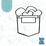 Pocket of Hearts Cookie Cutter with Matching PNG Images for Edible Ink Printers Including Eddie