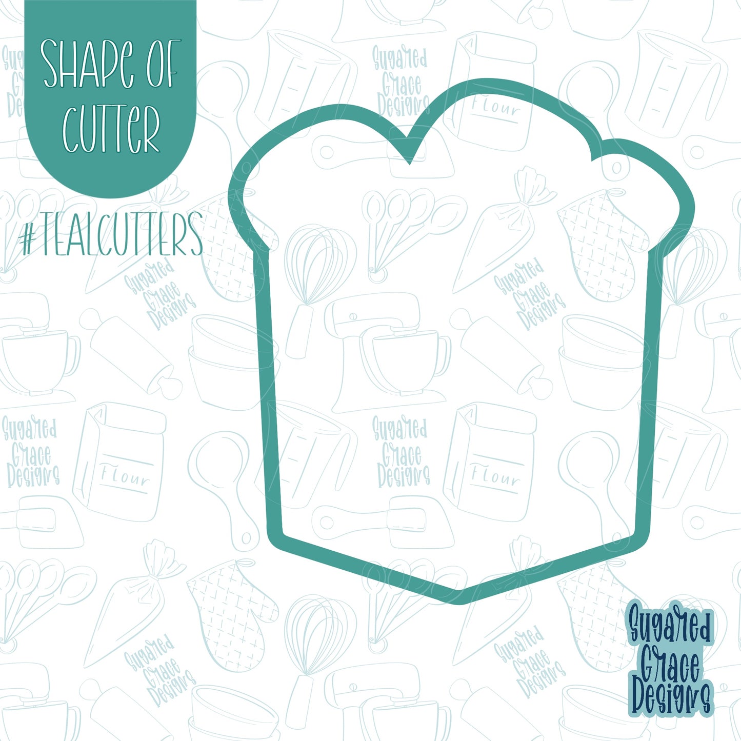 Valentines Day Pocket of Hearts Cookie Cutter with Matching PNG Images for Edible Ink Printing Including Eddie