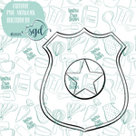 Police Badge Cookie Cutter STL File with PNG Images to Match - For 3D Printing and Edible Ink Printers