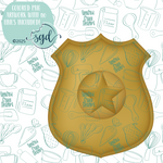 Police Badge Cookie Cutter STL File with PNG Images to Match - For 3D Printing and Edible Ink Printers