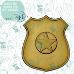 Police Badge Cookie Cutter STL File with PNG Images to Match - For 3D Printing and Edible Ink Printers