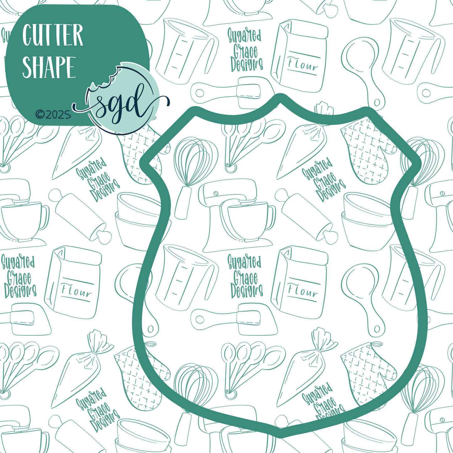 Gold Police Badge Cookie Cutter with PNG Images to Match - Hand Drawn Graphics for Edible Ink Printers