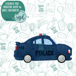Police Car Cookie Cutter with PNG Images to Match - Hand Drawn Graphics for Edible Ink Printers