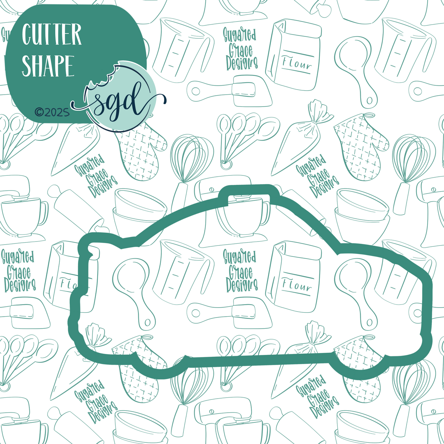Police Car Cookie Cutter with PNG Images to Match - Hand Drawn Graphics for Edible Ink Printers