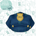 Police Hat Cookie Cutter STL File with PNG Images to Match - For 3D Printing and Edible Ink Printers