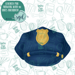 Police Hat Cookie Cutter with PNG Images to Match - Hand Drawn Graphics for Edible Ink Printers