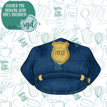 Police Hat Cookie Cutter with PNG Images to Match - Hand Drawn Graphics for Edible Ink Printers