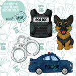 Police K-9 Cookie Cutter STL File Set of 4 with PNG Images to Match - For 3D Printing and Edible Ink Printers