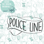 Police Tape Cookie Cutter STL File with PNG Images to Match - For 3D Printing and Edible Ink Printers