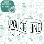 Police Tape Cookie Cutter with PNG Images to Match - Hand Drawn Graphics for Edible Ink Printers