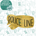 Police Tape Cookie Cutter with PNG Images to Match - Hand Drawn Graphics for Edible Ink Printers