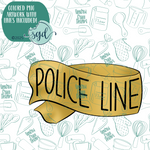 Police Tape Cookie Cutter with PNG Images to Match - Hand Drawn Graphics for Edible Ink Printers