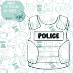 Police Vest Cookie Cutter STL File with PNG Images to Match - For 3D Printing and Edible Ink Printers