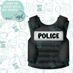 Police Vest Cookie Cutter STL File with PNG Images to Match - For 3D Printing and Edible Ink Printers