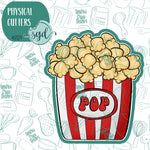 Kernel Popcorn Bucket Cookie Cutter with PNG Images to Match - Hand Drawn Graphics for Edible Ink Printers