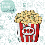 Kernel Popcorn Bucket Cookie Cutter STL Files with PNG Images to Match - For 3D Printing and Edible Ink Printers