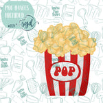 Kernel Popcorn Bucket Cookie Cutter STL Files with PNG Images to Match - For 3D Printing and Edible Ink Printers