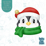 Penguin cookie cutter with png image for edible printers including Eddie