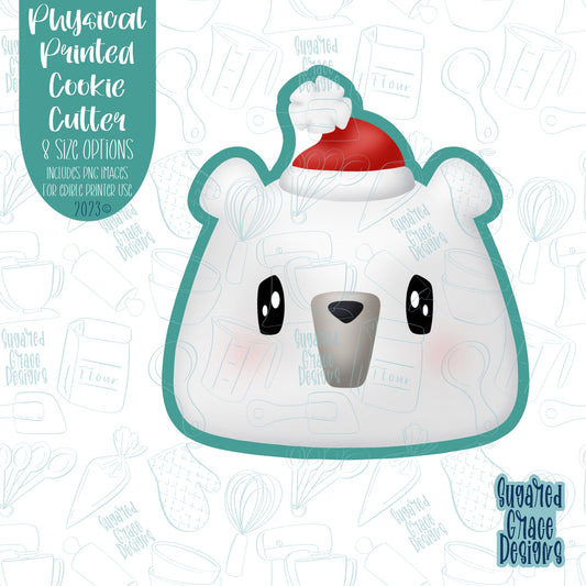 Polar bear cookie cutter with png images for edible printers including Eddie